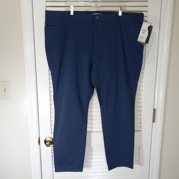 Dickies Women's Perfect Shape Pants Size 24WR Slimming Skinny Blue Career NEW - Picture 1 of 13